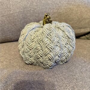Gray Knit Decorative Pumpkin